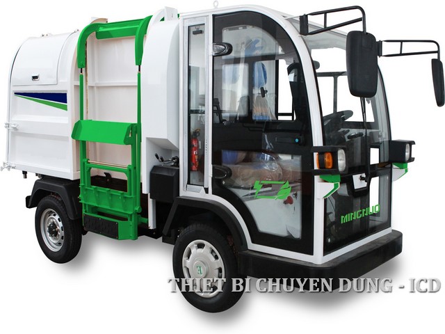 Xe chở rác chạy điện H90A (hệ thống cẩu thùng rác bên hông)